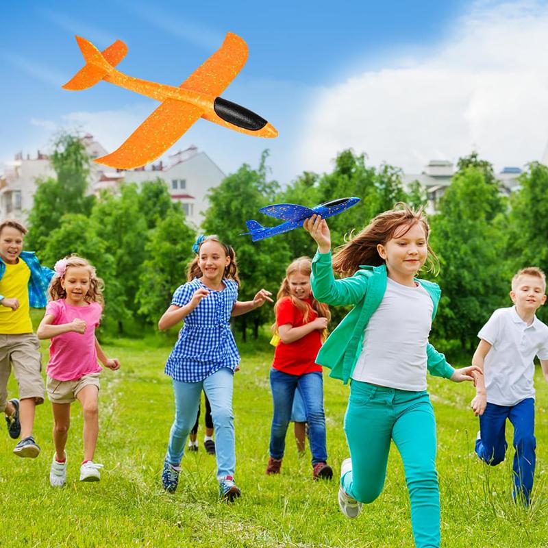 Rubber Band Launch Foam Airplanes 13.5" Throwing Plane Glider Outdoor Catapult Slings Plane Toy Flying Gifts for Kids