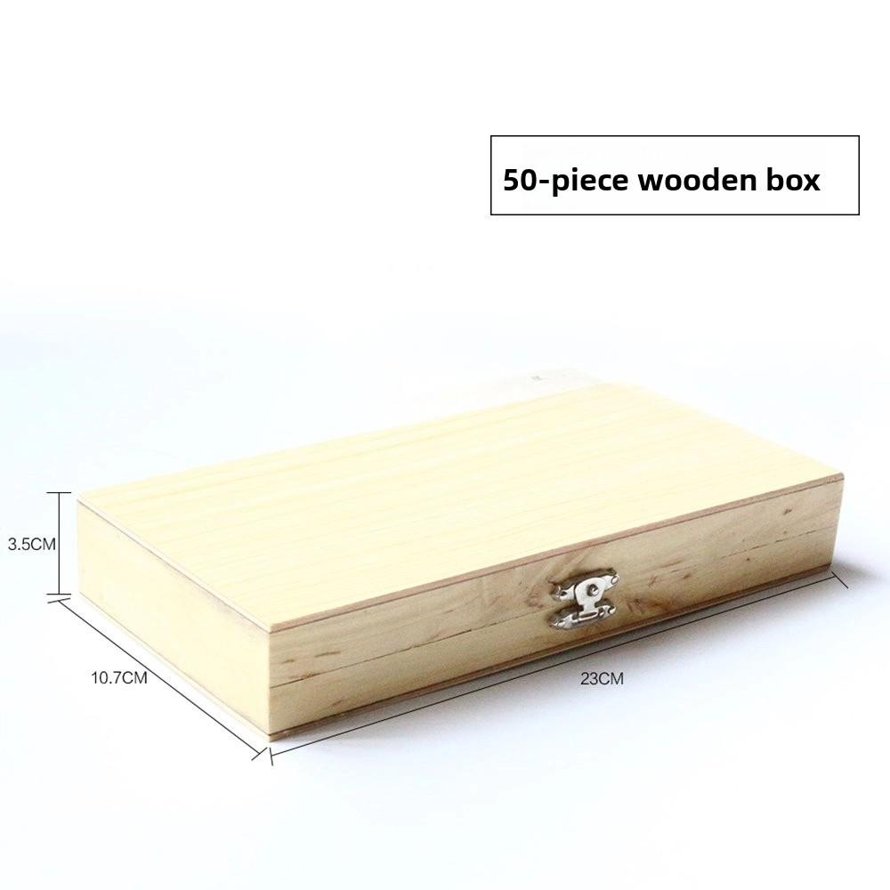 Wooden Specimens Slide Box Metal Buckle 25/50/100pcs Slide Storage Box Case Biology Glass Prepared Microscope Slide Box