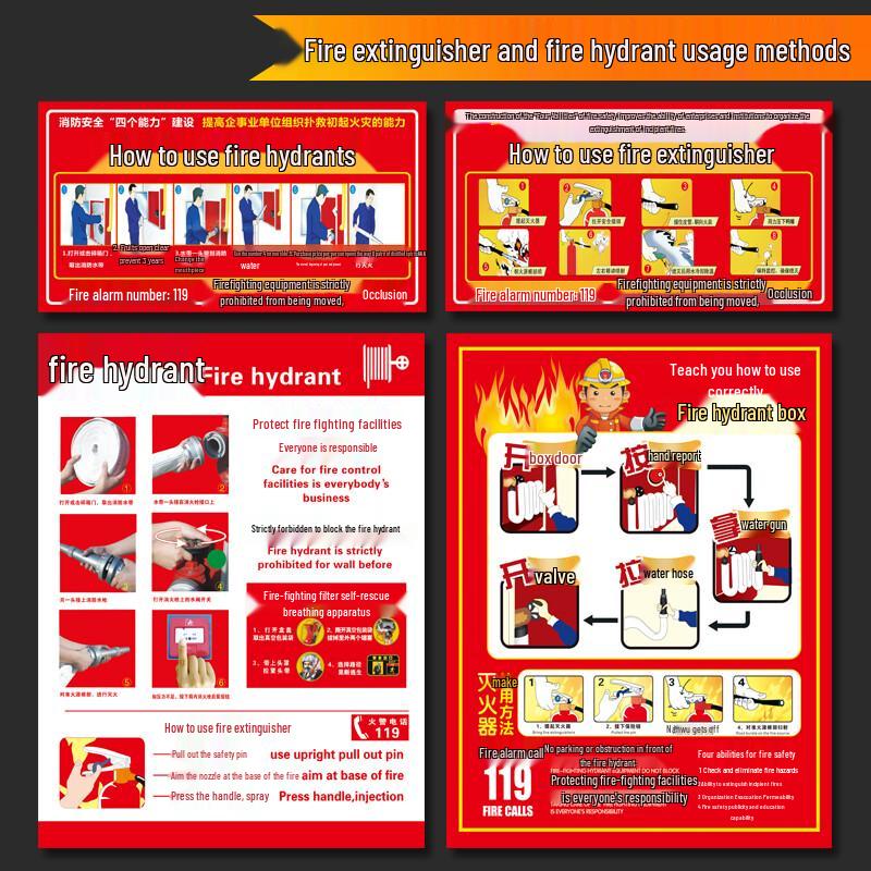 BELIK Fire Safety Instruction Stickers