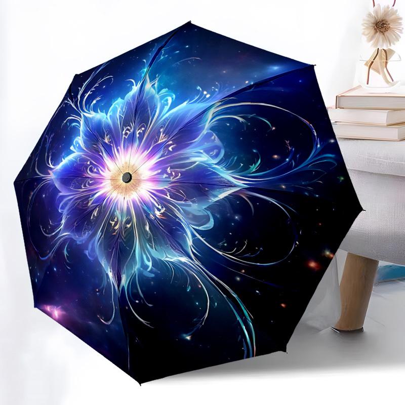 

1pc Floral Mandala Design Automatic Folding Umbrella Durable Iron Frame,All Seasons Home Travel Outdoor Multifunctional Umbrella yy251115121