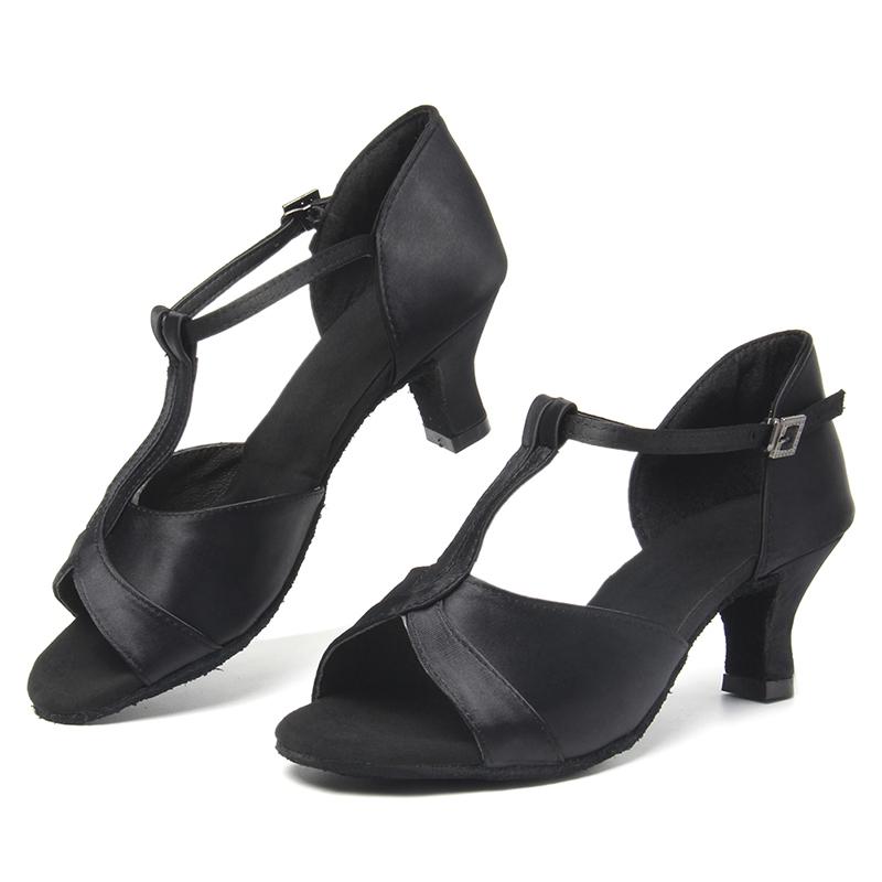 Women's Latin Dance Shoes Satin Ballroom Performance Dance Shoes 5 Color