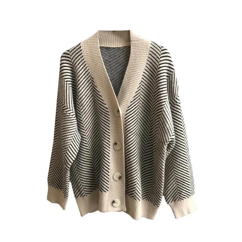 Sweaters Coat Cardigan for Women Winter Thickened Solid Color Loose Long Sleeve Knit Sweaters Coat