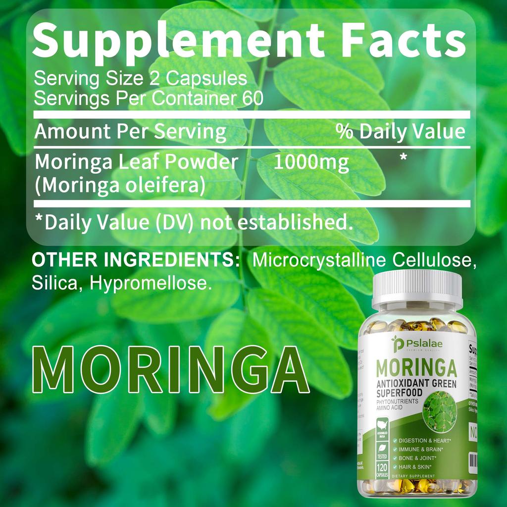 Pslalae - Moringa Seed Extract Capsules - Digestive and Immune System Health
