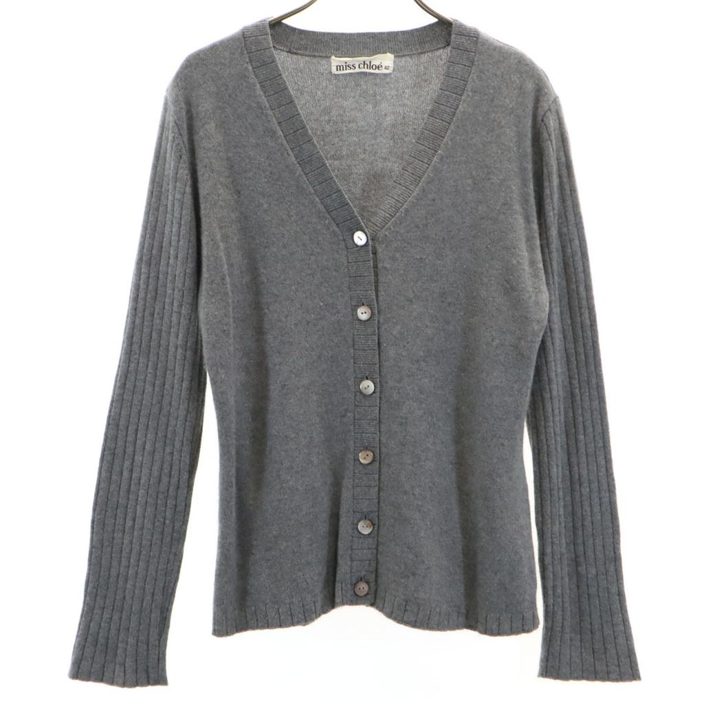 Miss Chloe Long Sleeve Cardigan 40 Gray Knit Women Used