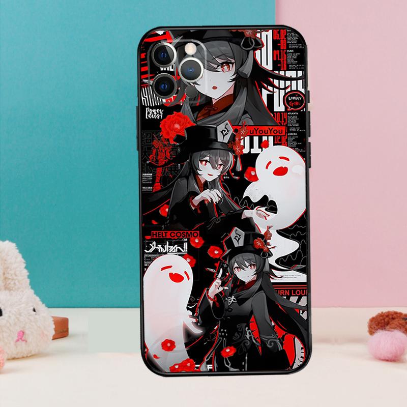 Genshin Impact Hutao Phone Case For iPhone 17 Air 16 15 14 12 11 13 Pro Max 12 13 mini 15 16 Plus 16e Cover Coque