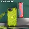 KEYSION Shockproof Armor Case for iPhone 16e Soft Silicone+PC Transparent Honeycomb Phone Back Cover for iPhone 16e 2025