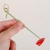 ZISIZ Disposable Bamboo Fruit Skewers with Flower Knots