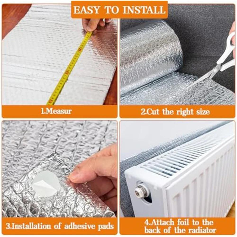 0.6m By 1.2m Radiator Aluminum Foil Insulation Sheet Double Sided Reflective Heat Barrier For Walls And Floors