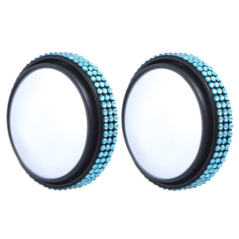 

2Pcs Car Rearview Sucker Mirrors 360° Blind Spot Mirror Adjustable Round Frame Convex Wide-angle Clear Rearview Auxiliary Mirror