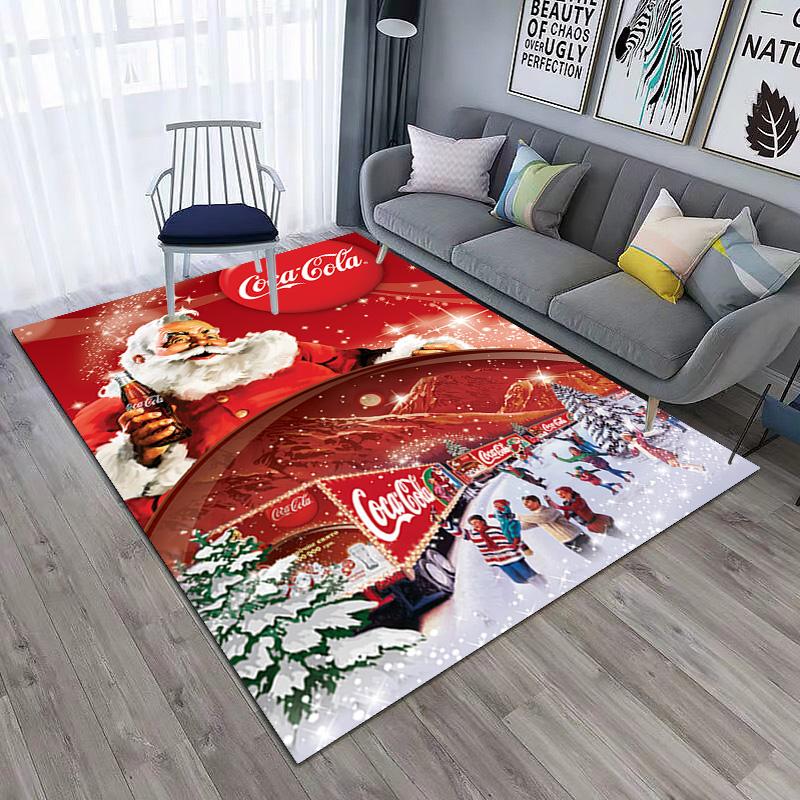 Christmas gift Halloween themed cola beverage Coca Cola carpet is suitable for living room and bedroom doormats office balcony decorative carpet V25
