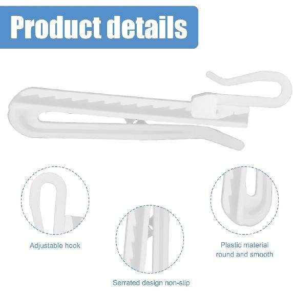 80 Pcs Plastic Curtain Hooks, Adjustable Pinch Pleat Hooks for Window Curta, Door-Curtain, Shower-Curtain (70mm/2.75inch)