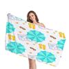 Fresh Pattern Designs Digital-printed Polyester Superfine Fiber Double-sided Fleece Beach Vacation Bath Towel, Beach Towel