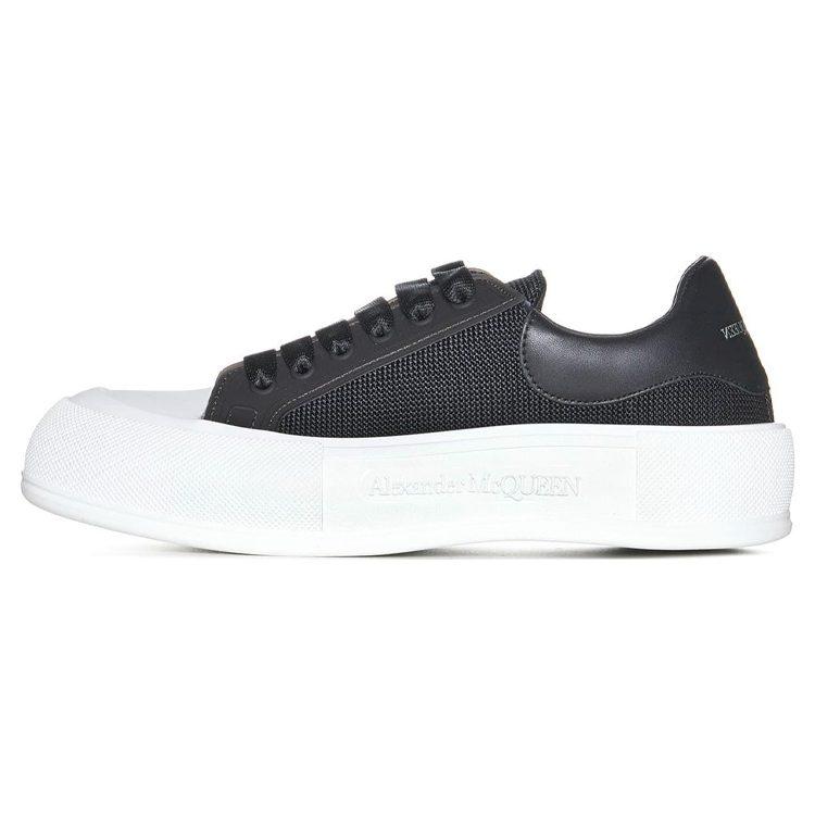 Alexander Mcqueen Deck Lace Up Plimsoll Sneakers 'Core Black White' 711098W4UB31000