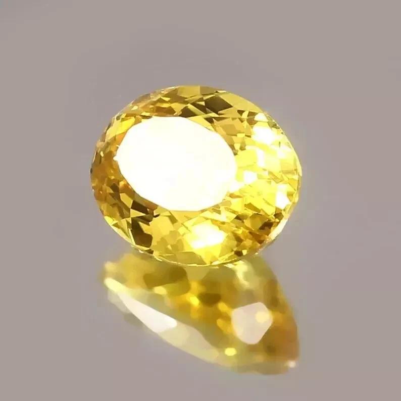 Natural Amazing Yellow Sapphire Oval 14x10 MM Beautiful Certified Gemstone