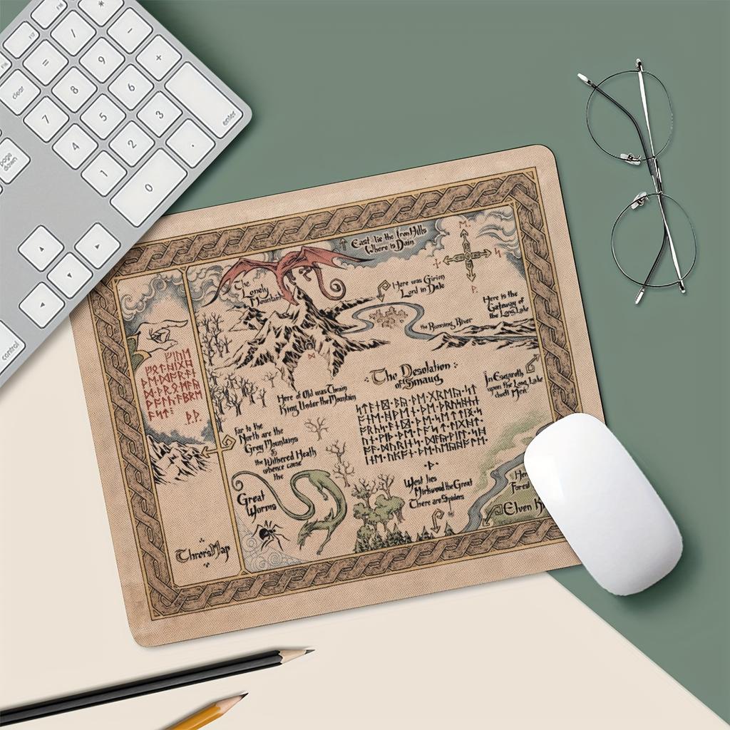 Vintage Map Rubber Mouse Pad Thick Non-Slip Base Computer Mouse Mat Desk Carpet Office Accessories Keyboard Pad Gamepad Home
