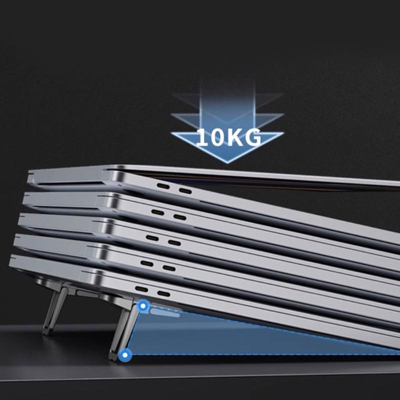 Foldable Portable Laptop Holder Bracket Aluminum Computer Stand For Home Office Desk Work Place