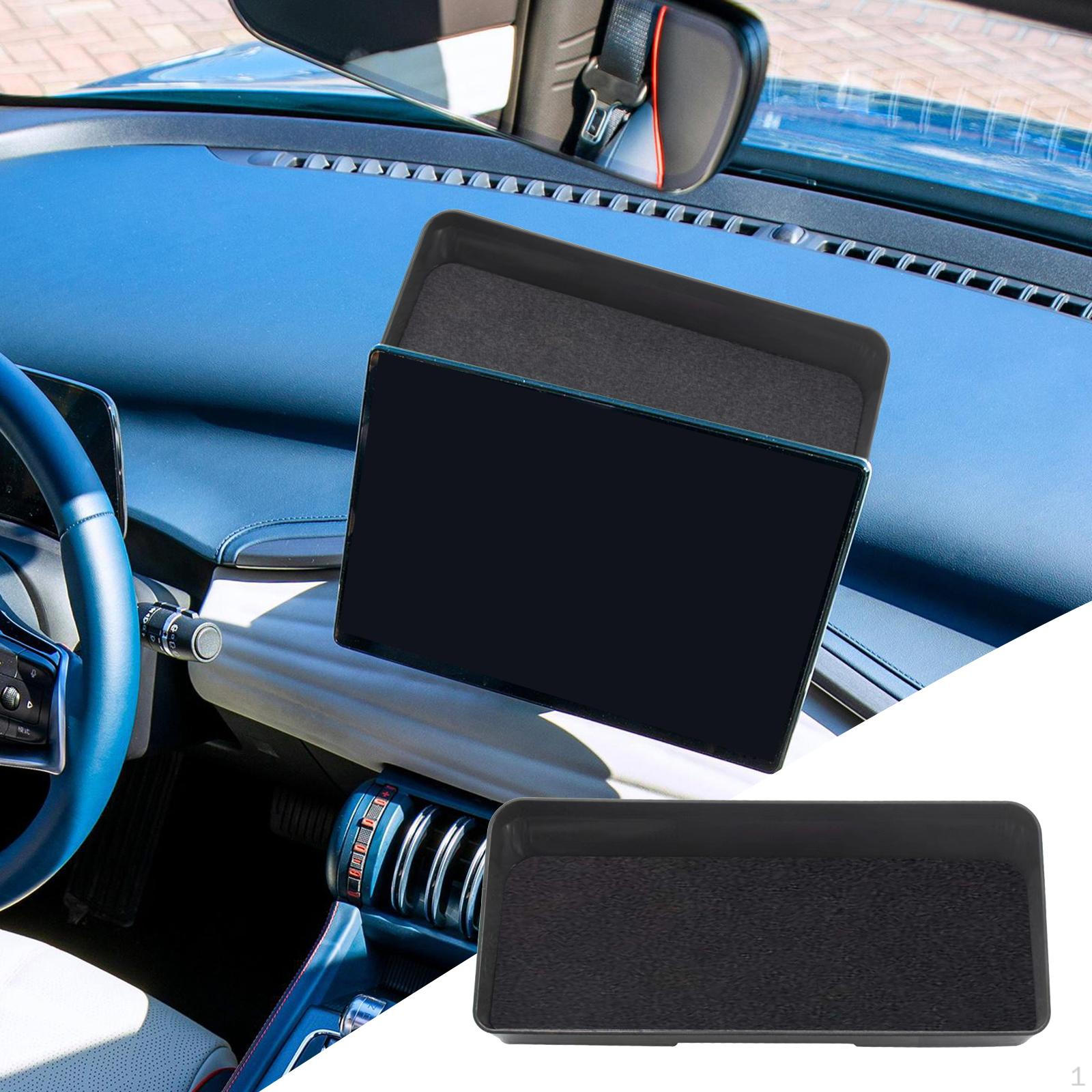 

Tray behind Navigation Screen Practical Non Slip Auto Parts Dashboard Storage Box Tissue Holder Flocking