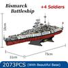 2073PCS Bismarck Battleship Building Blocks Classic MOC Bricks Model Set Toys Collection Desktop Ornaments Children Adult Gifts