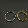 Retro Chain Bracelet in Stainless Steel with Lobster Clasp, Rounded Bead Links and Casual Daily Wear Looks for Styling