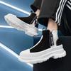2024 Autumn Men's Shoes New Trend Thick Sole Explosion Korean Version of High Top Leisure Canvas Shoes