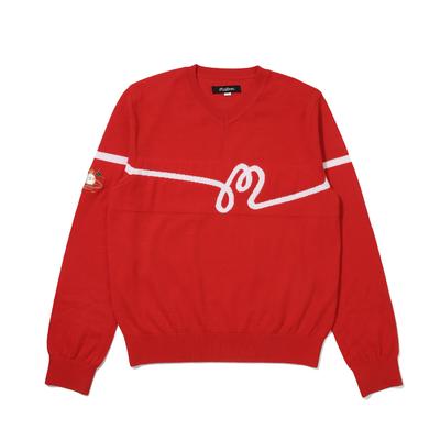 MALBON GOLF M Script Sweater Red (Woman)