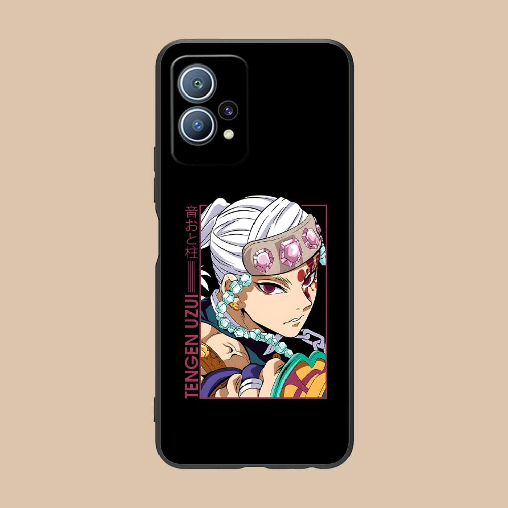 Demon Slayer Tengen Uzui Phone Case for Huawei P60 P50 P40 P30 P20 P10 P9 P8 Pro Lite Plus Black Smartphone Cover Luxury