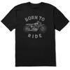 Life Is Good. Men's Born To Ride Motorcycle Short Sleeve Crusher Tee Faded Black