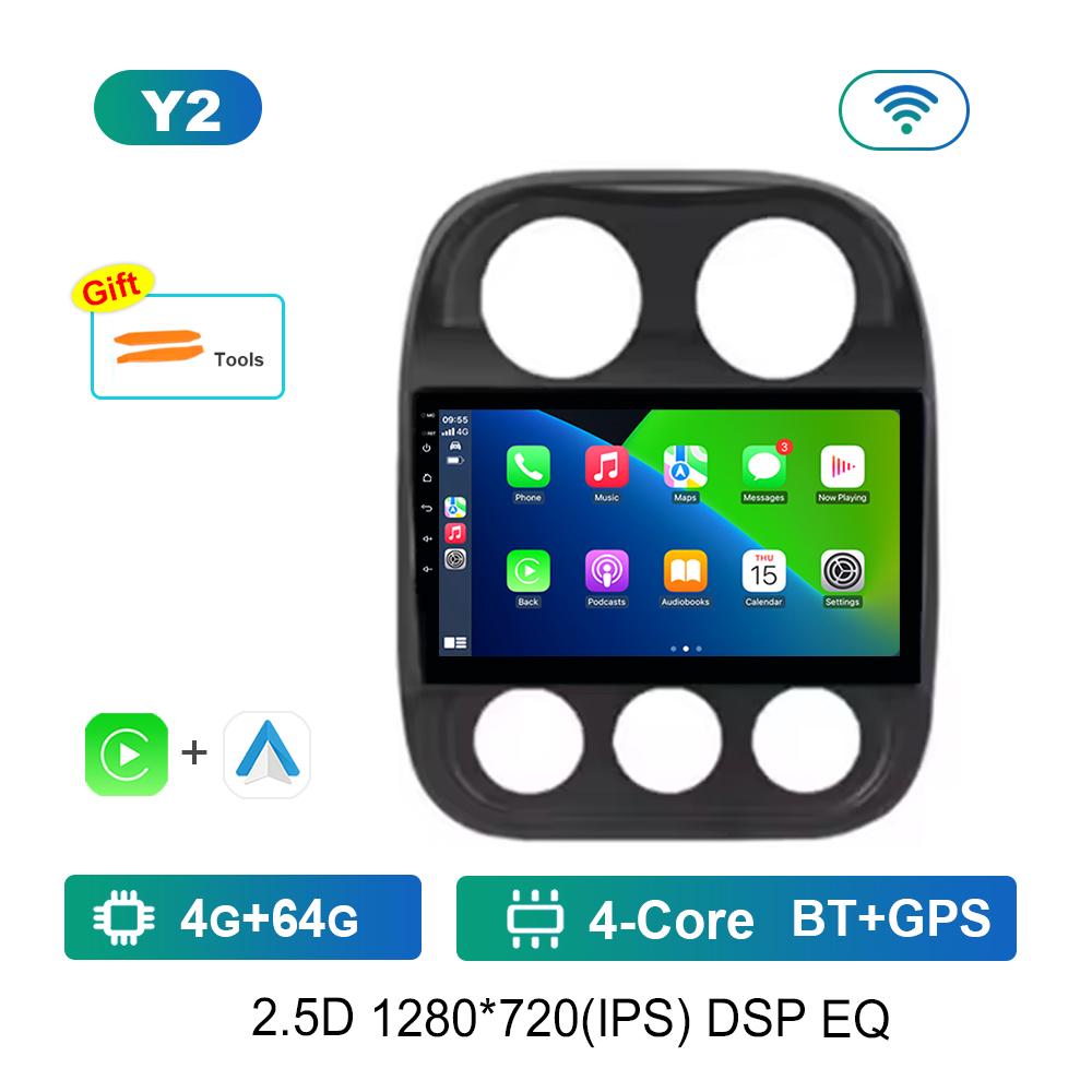 Pentru Jeep Compass Patriot 2011 - 2017 Radio Auto Player Multimedia Sistem de Operare Android GPS Navi 4G Carplay WiFi Instrumente Auto Cool.ing Fan
