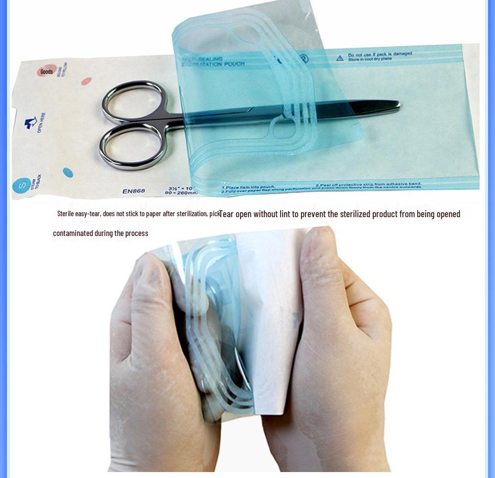 High-Temp High-Pressure Disposable Dental Sterilization Paper-Plastic Bags for Nail Art