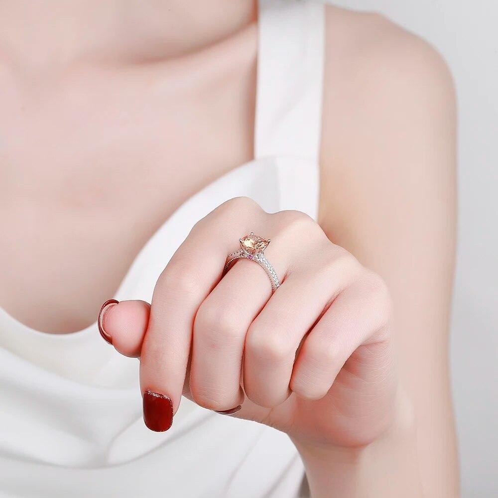 Women's Rings 7mm Red Green Zircon Silver Jewelry Party Christmas Gift Couple Wedding Rings