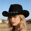 Cowboy Hat Four Seasons Western Men and Women Retro Ethnic Style Big Edge Top Hat Jazz Hat Mongolian Hat