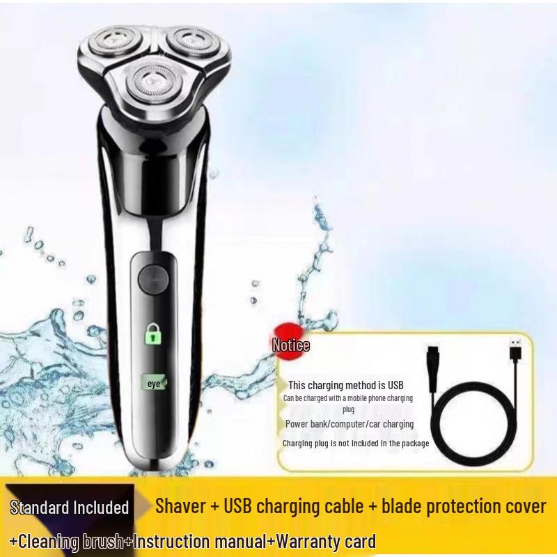 German Electric Shaver: 6-in-1 Multifunctional, Floating Triple Head, Waterproof Men's Beard Razor