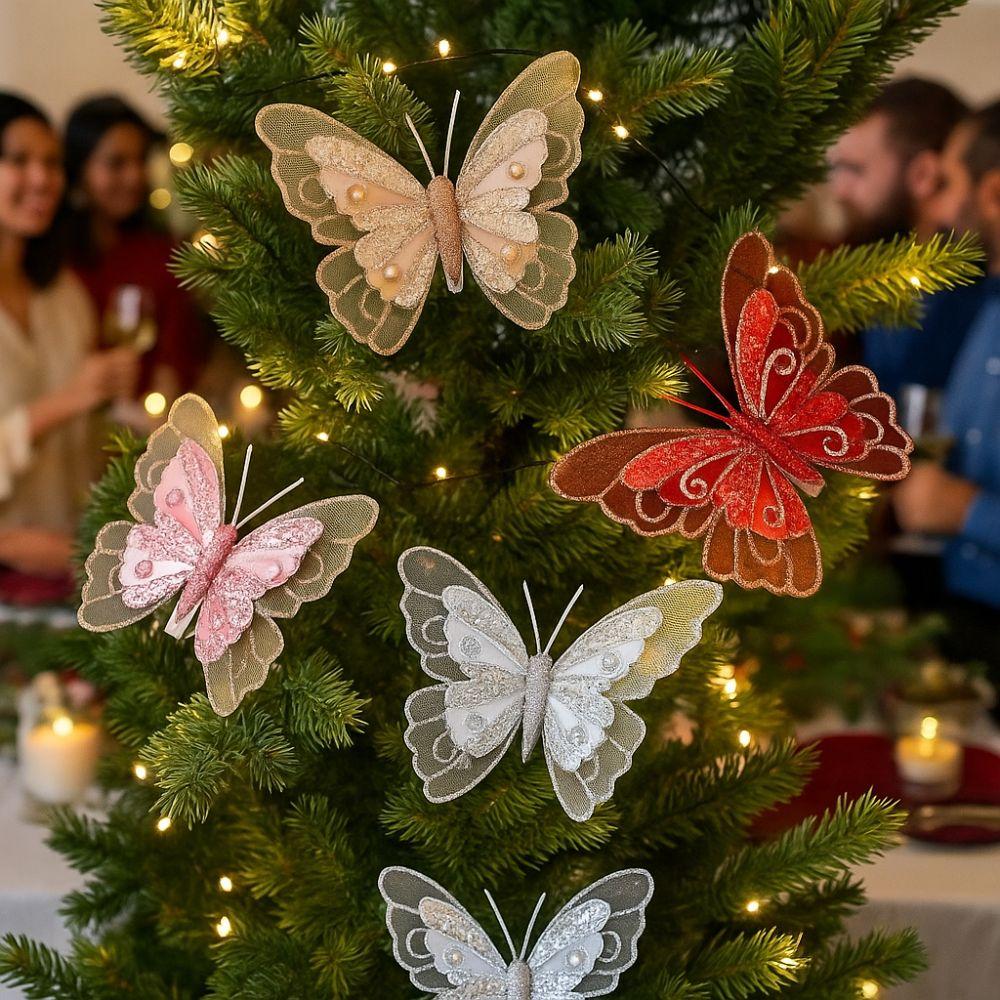 Glitter Artificial Butterfly Sequins Butterfly Tree Decoration  Home Decoration