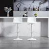 Modern Adjustable Swivel Bar Stools Set of 2, Plastic Backrest & Faux Leather Seat, Gas Lift Height, Metal Base with Footrest, Kitchen Counter