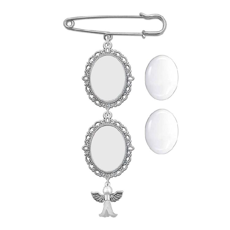 Spitzenrahmen Hochzeitsanhänger Hochzeitsstrauß Fotoanhänger DIY Anstecknadel Brosche Herstellungskit