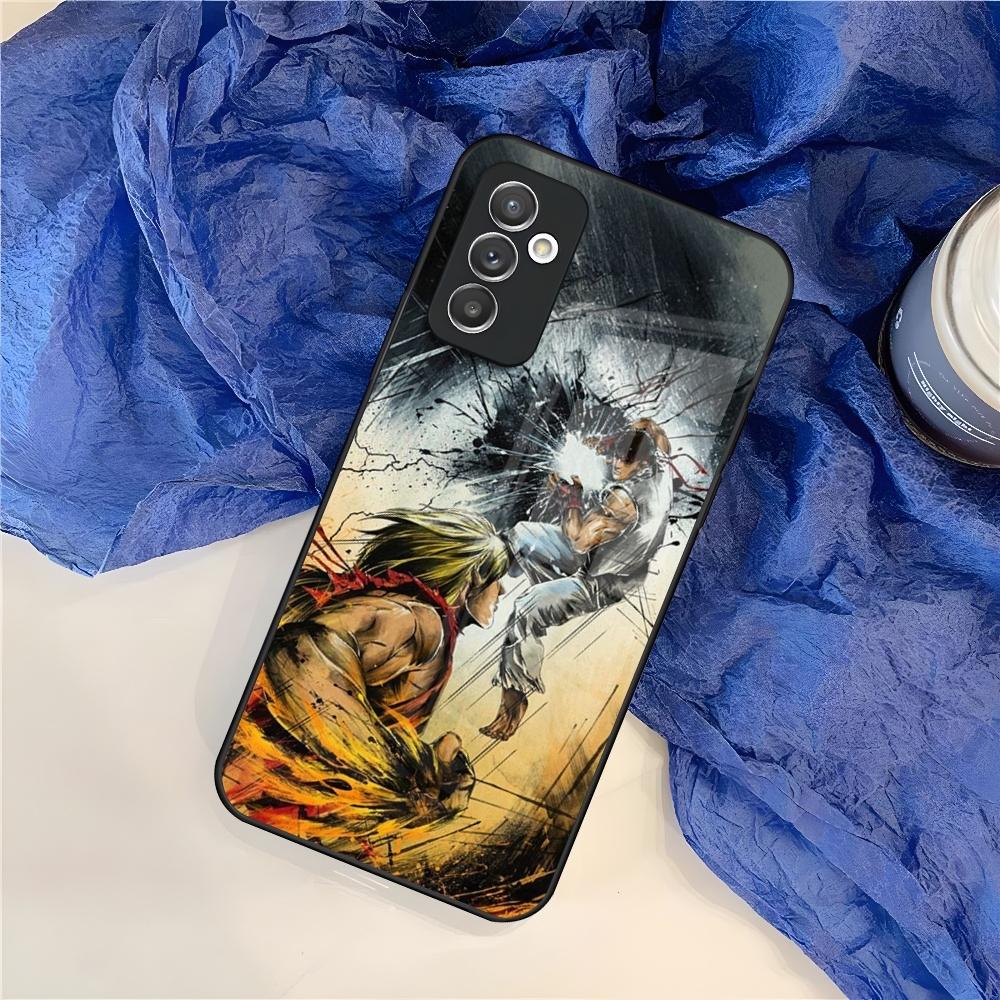 Game S-Street F-Fighter Phone Case for Samsung S25 S24 S30 S21 S23 S20 S22 Fe S10 E S9 Note 20 Pro Ultra Plus glass Cover