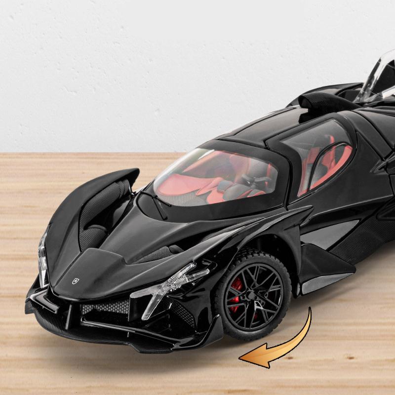 1:24 Apollo Projekt EVO Legierung Sportwagen Modell Druckguss Metall Konzept Rennwagen Fahrzeugmodell Ton und Licht Kinderspielzeug Geschenk