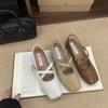 BULVJI Cloth Season, French Gentle Inner Height Increase~ Mary Jane Small Leather Shoes Women's Retro Commuting Versatile Single Shoes