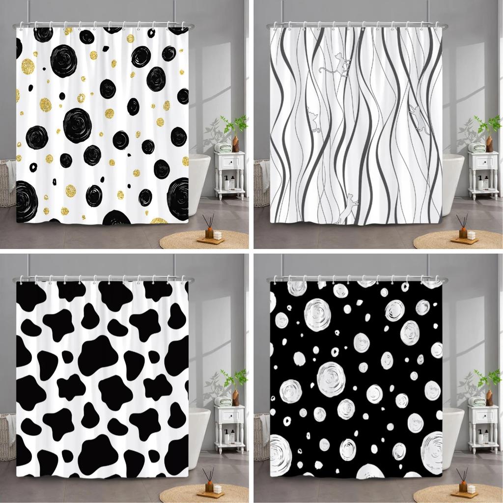 Simple Line Geometric Modelling Shower Curtain Modern Creative Art Home Bath Curtains Polyester Fabric Bathroom Decor With Hooks