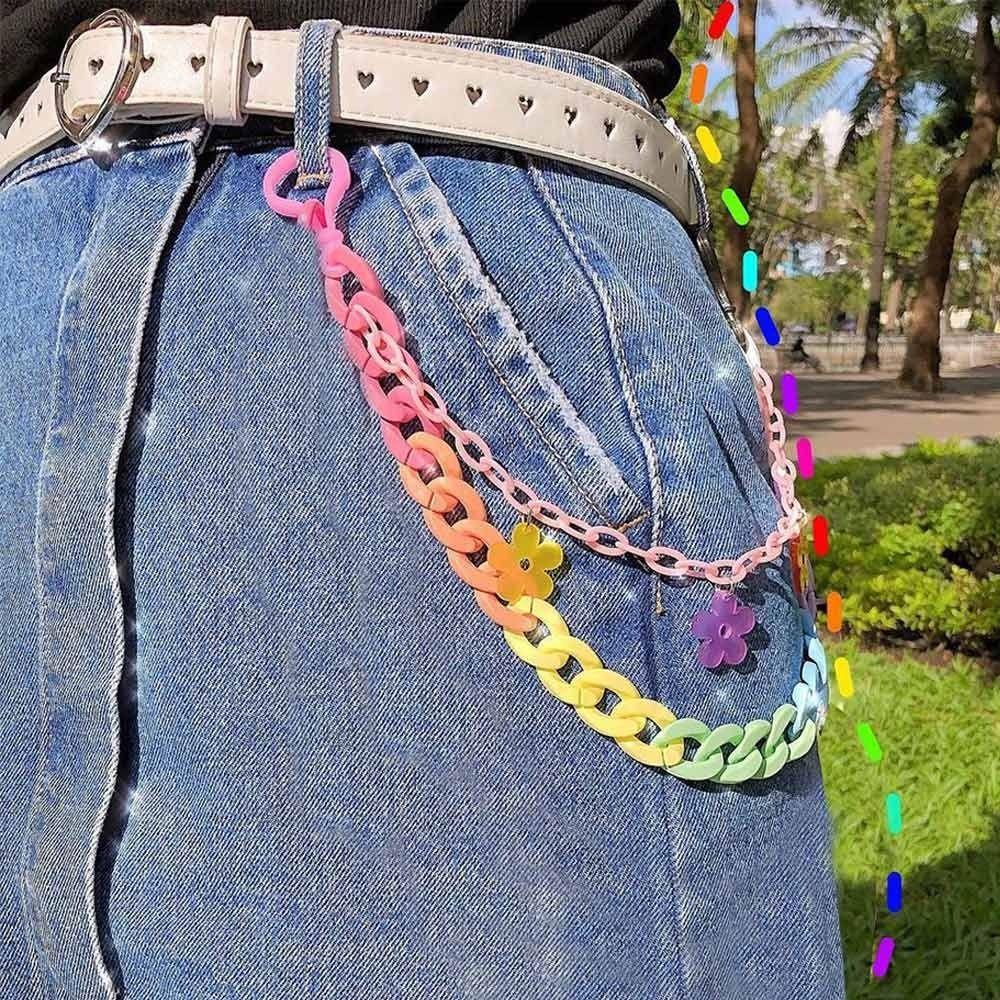 Big Ring Waist Chain Punk Rock Waist Key Chain Fashion Jewelry Accessories  for Men Women