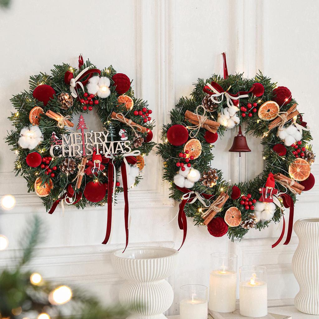 Luminous Wine Red Christmas Wreath for High-End Displays