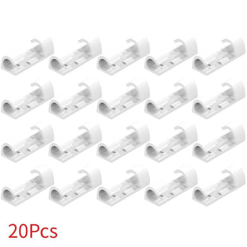 20Pcs Cable Organizer Clips Cable Management Desktop & Workstation ABS Wire Manager Cord Holder USB Data Line Bobbin Winder