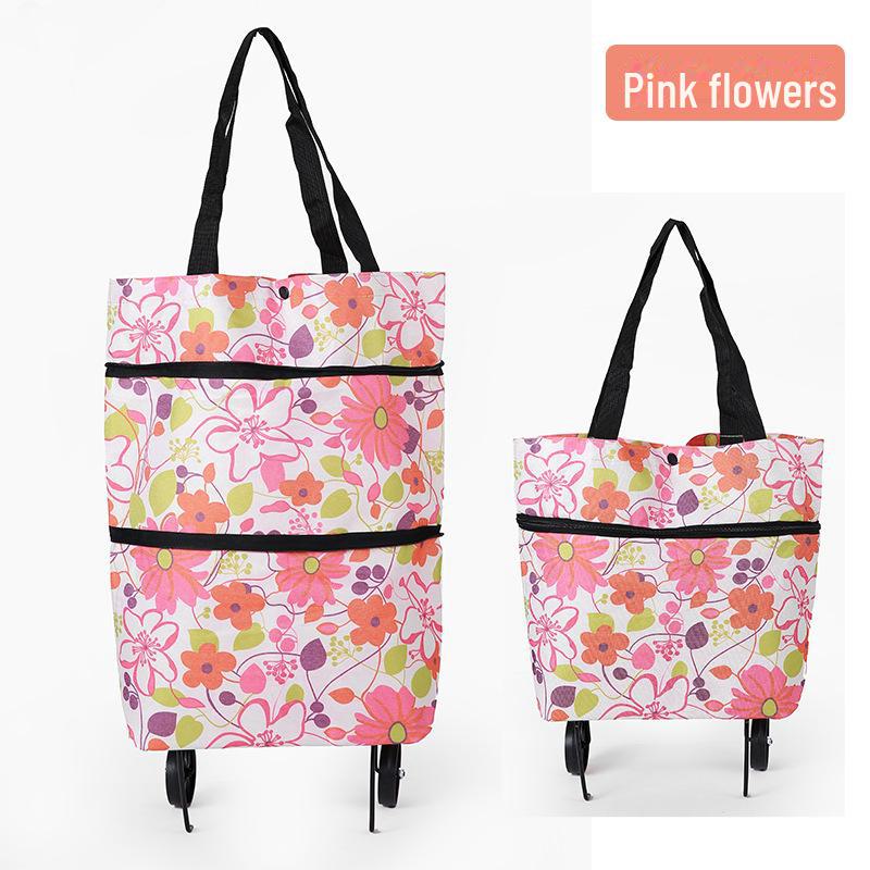 Faltbarer Einkaufswagen mit tragbarem Trolley und umwandelbarer Hängetasche
