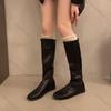 Fashion Comemore Long Boots Women's Shoes 2025 New Autumn and Winter Solid Color Botas Flat Bottom Round Head Knee High Boots for Women