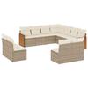 VidaXL Salon de Jardin avec Coussins 11 pcs, Canapés de Terrasse, Ensemble de Meubles de Patio, Mobilier d'Extérieur, Beige 3227766