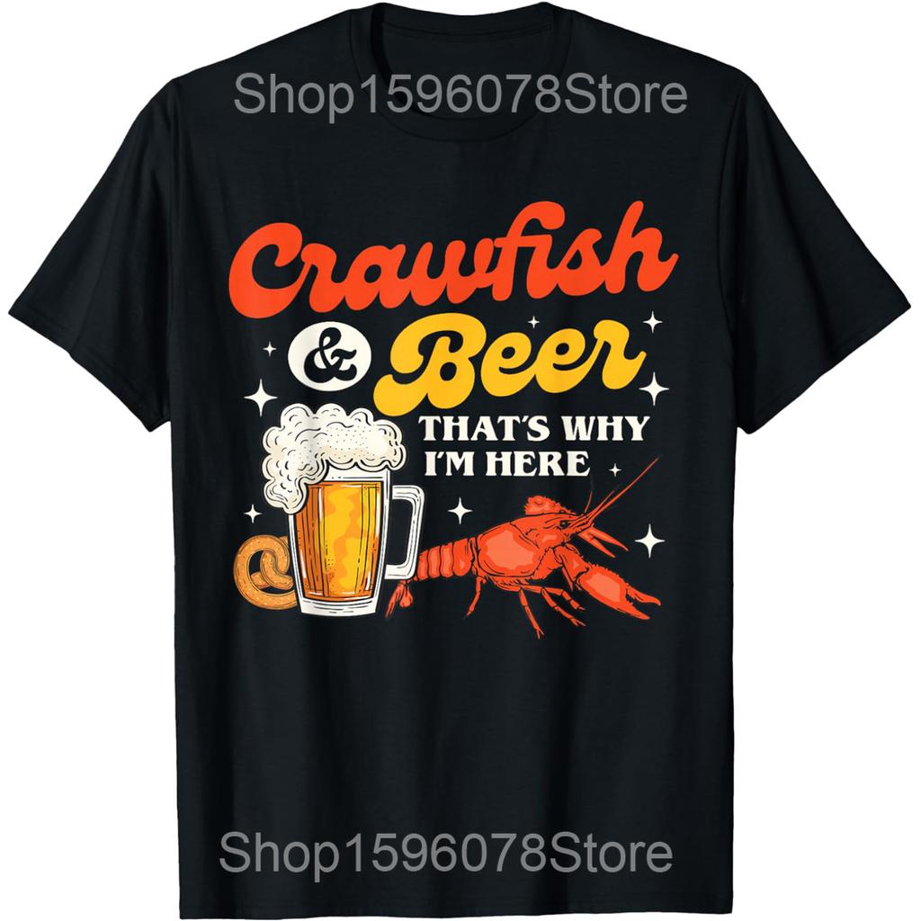 Funny Crawfish Boil Crew Party T Shirts Men Women Pure Cotton Humor Streetwear Tee Shirt Short Sleeve Unisex Loose Clothing