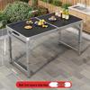 Portable Aluminum Folding Table for Outdoor Dining and Market Stalls - Adjustable and Compact