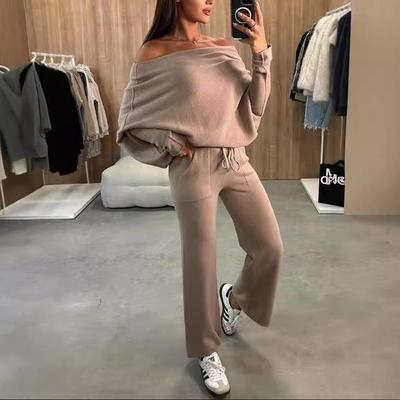 2024 European & American Women's Solid Color Casual Two-Piece Set