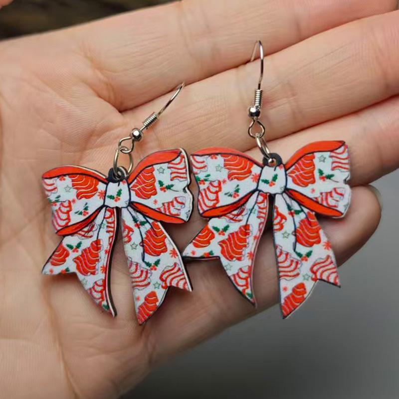 

New Gingerbread Man & Christmas Tree Wooden Earrings - Holiday Gift