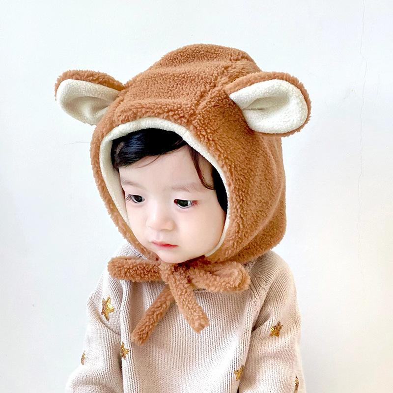 Babyhut Herbst und Winter Baby Kinder Plüsch Ohrenschützer Pulloverhut Jungen und Mädchen Verdickt Warm Niedlich Cartoonhut